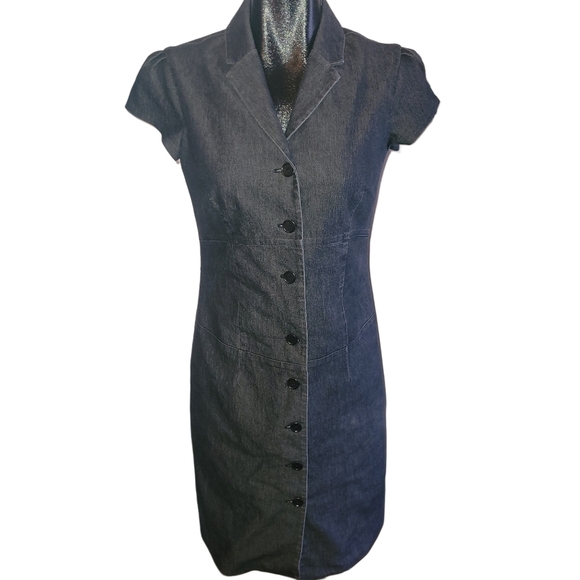 Josef Charcoal Grey Jean Button Front Dress Sz.6 - Picture 1 of 5